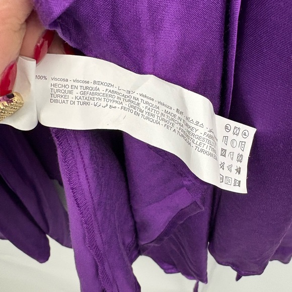 NWT Zara Vibrant Purple Satin Wrap Dress size Large - Picture 8 of 8